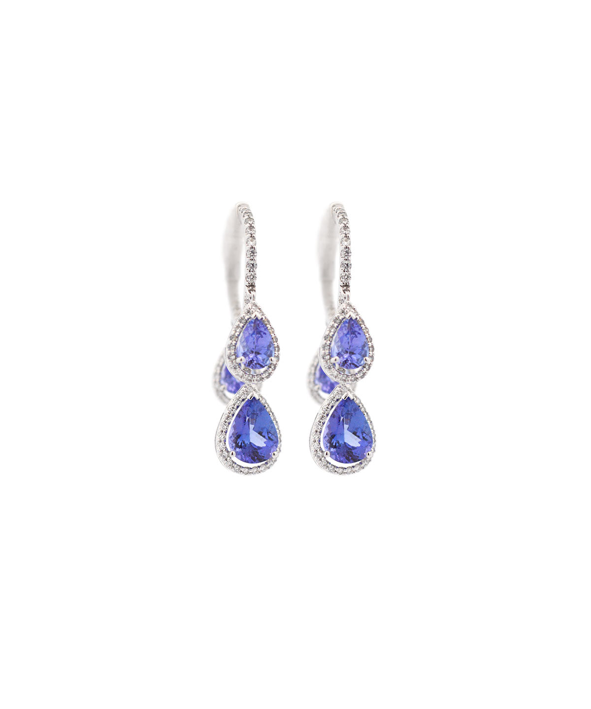 7.71ct Diamond Tanzanite 14K Gold Dangle Earrings