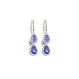 7.71ct Diamond Tanzanite 14K Gold Dangle Earrings