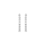 1.73ct Diamond 18K Gold Princess Cut Suspender Bar Earrings