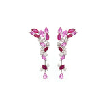 5.66ct Diamond Ruby 18K Gold Drop Earrings
