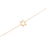 0.19ct Diamond 18K Gold Star of David Bracelet