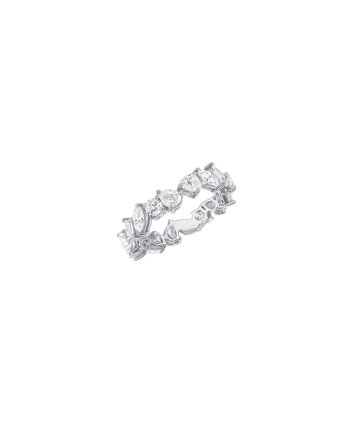 1.27ct Diamond 18K Gold Multi Shaped Eternity Ring