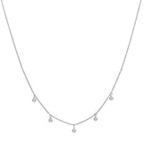 0.50ct Diamond 14K Gold Multi Drop Station Necklace