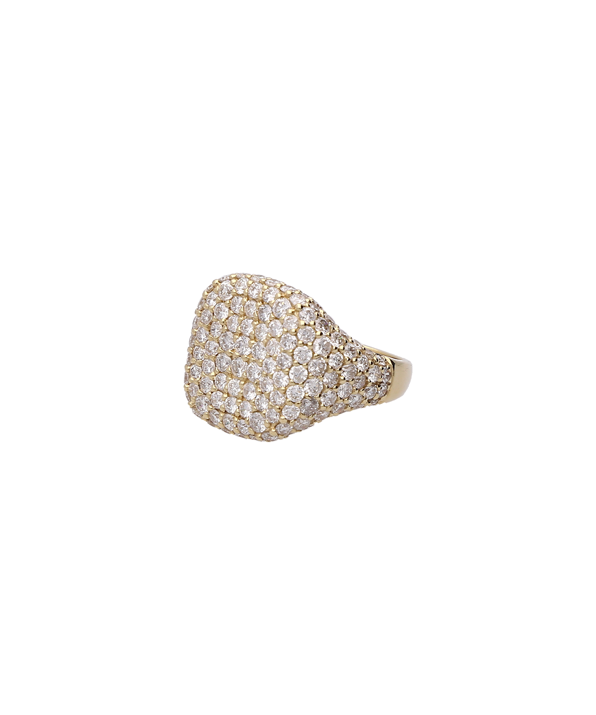 2.09ct Diamond 18K Gold Pave Signet Ring