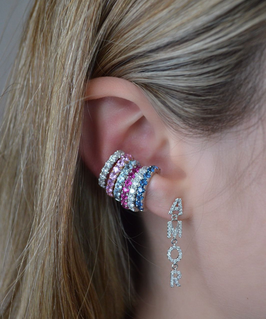 0.70ct Blue Topaz 14K Gold Ear Cuff