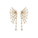 4.03ct Diamond 18K Gold Cascade Graduated Earrings