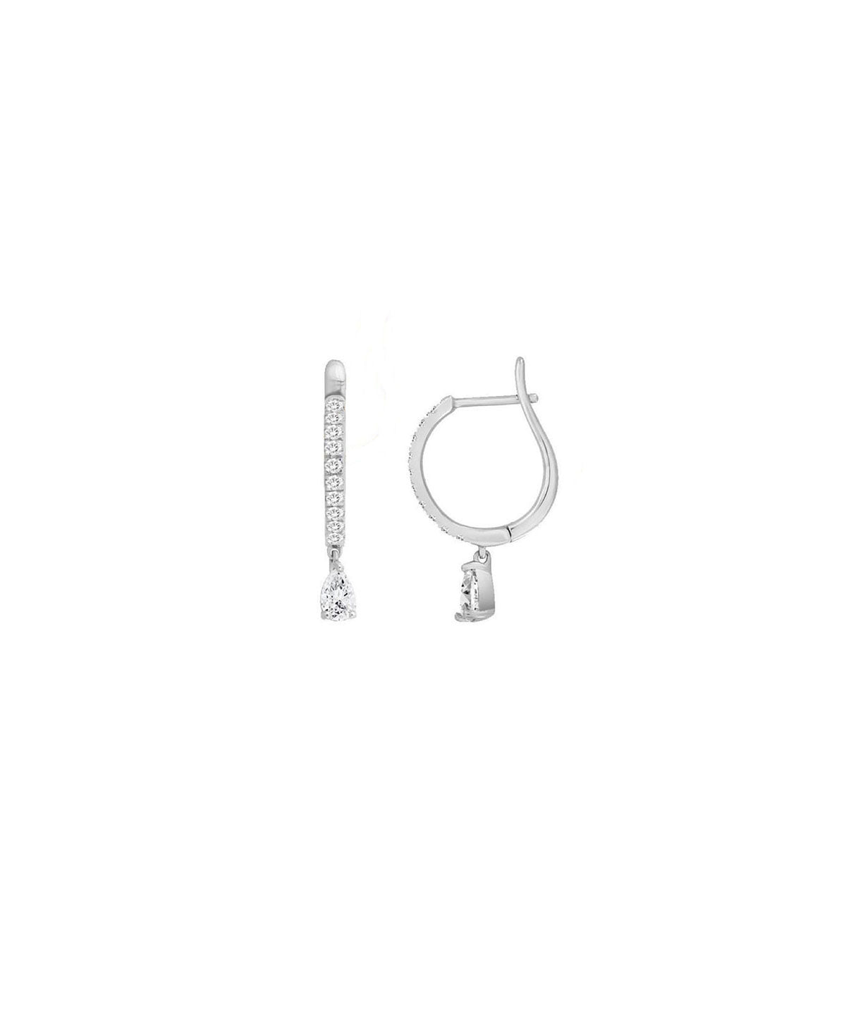 0.53ct Diamond Pear Drop 18K Gold Huggie Hoop Earrings