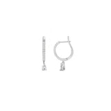 0.53ct Diamond Pear Drop 18K Gold Huggie Hoop Earrings