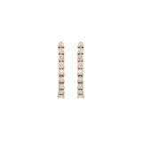 1.73ct Diamond 18K Gold Princess Cut Suspender Bar Earrings