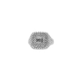 2.40ct Diamond 18K Gold Round Baguette Pave Signet Ring