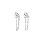 0.96ct Diamond 14K Gold Draped Chain Earrings