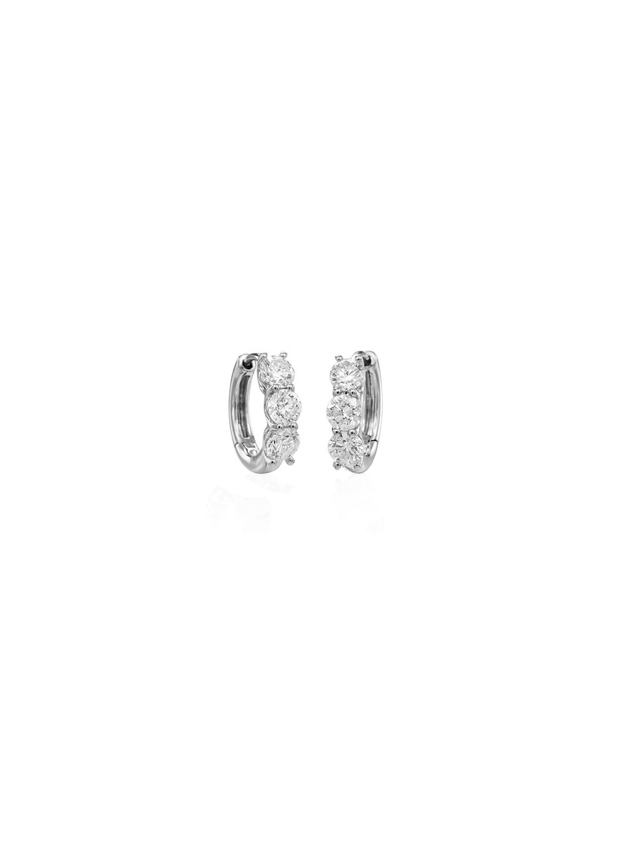 1.20ct Diamond 14K Gold Huggie Hoop Earrings