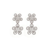 1.46ct Diamond 14K Gold Flower Drop Earrings