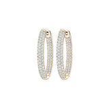 2.36ct Diamond 18K Gold Inside Outside Hoop Earrings