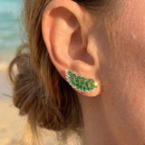 2.60ct Diamond Emerald 18K Gold Wing Climber Earrings