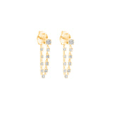 0.94ct Diamond 14K Gold Draped Chain Earrings
