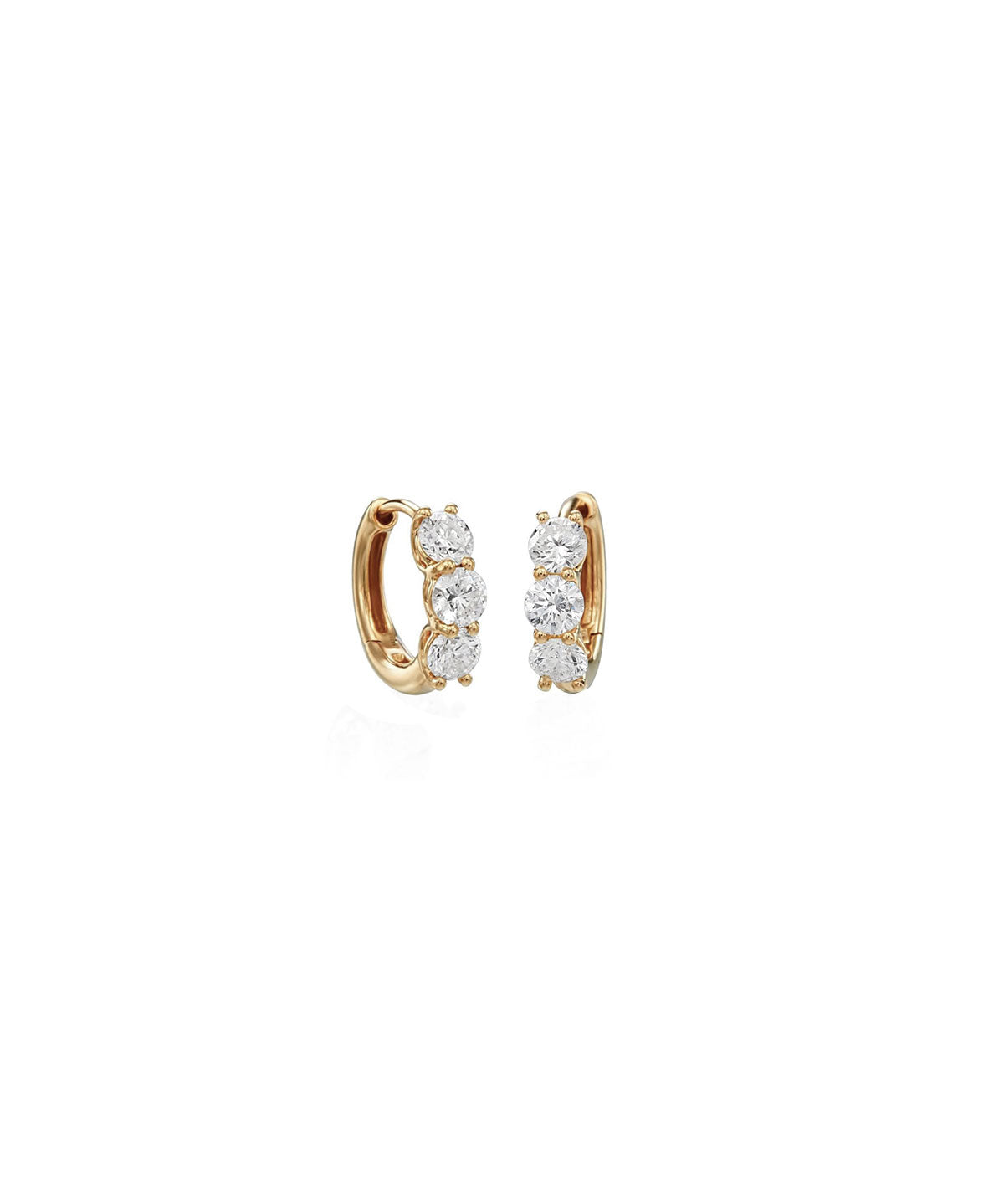 1.20ct Diamond 14K Gold Huggie Hoop Earrings