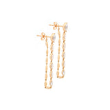 0.77ct Diamond 14K Gold Pear Bezel Chain Earrings