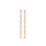 0.77ct Diamond 14K Gold Pear Bezel Chain Earrings