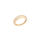 0.23ct Diamond 14K Gold Oval Cut Solitaire Thin Dome Ring