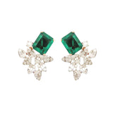 8.01ct Emerald Diamond 14K Gold Leaf Earrings