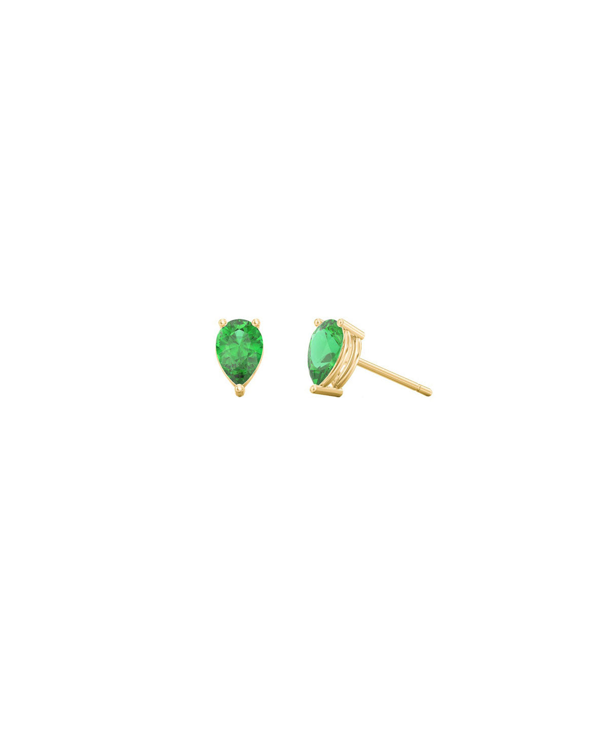0.26ct Emerald 18K Gold Dainty Stud Earrings