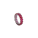 5.72ct Ruby 18K Gold Oval Eternity Ring