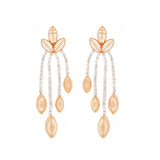 2.54ct Diamond 14K Gold Flower Dangle Earrings