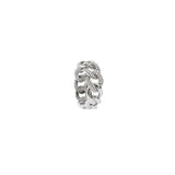 0.50ct Diamond 18K Gold Pave Cuban Chain Ring