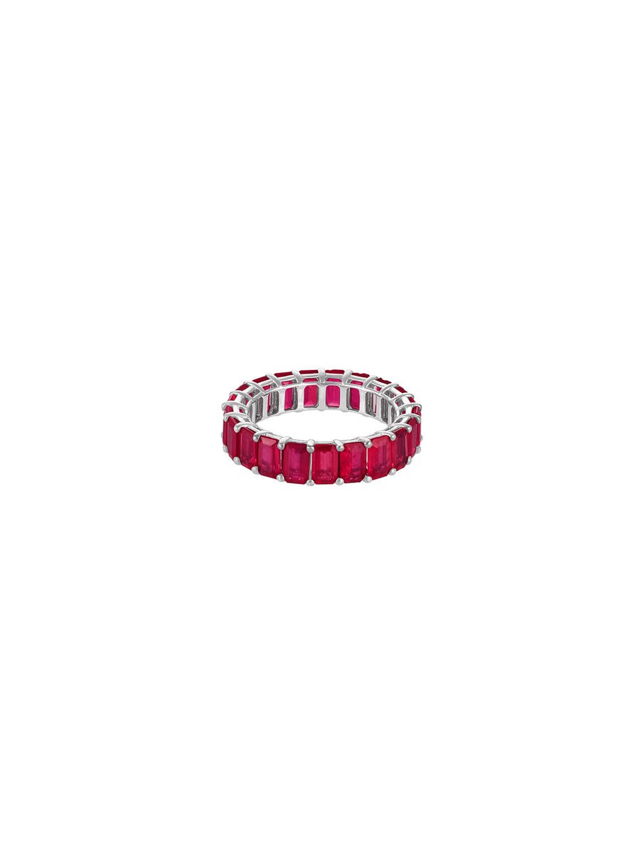 8.24ct Ruby 18K Gold Eternity Band Ring