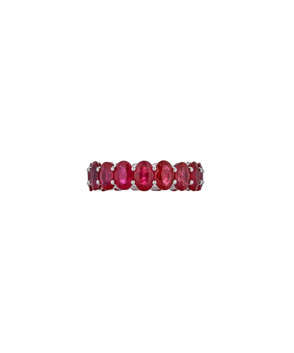 5.72ct Ruby 18K Gold Oval Eternity Ring