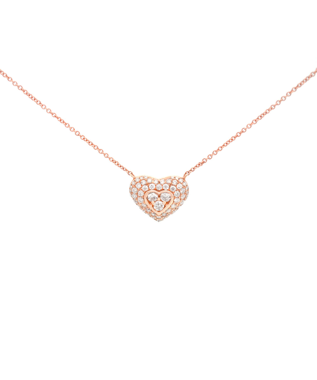 0.50ct Diamond 14K Gold Pave Heart Necklace