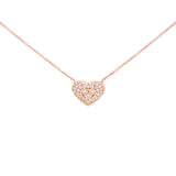 0.50ct Diamond 14K Gold Pave Heart Necklace