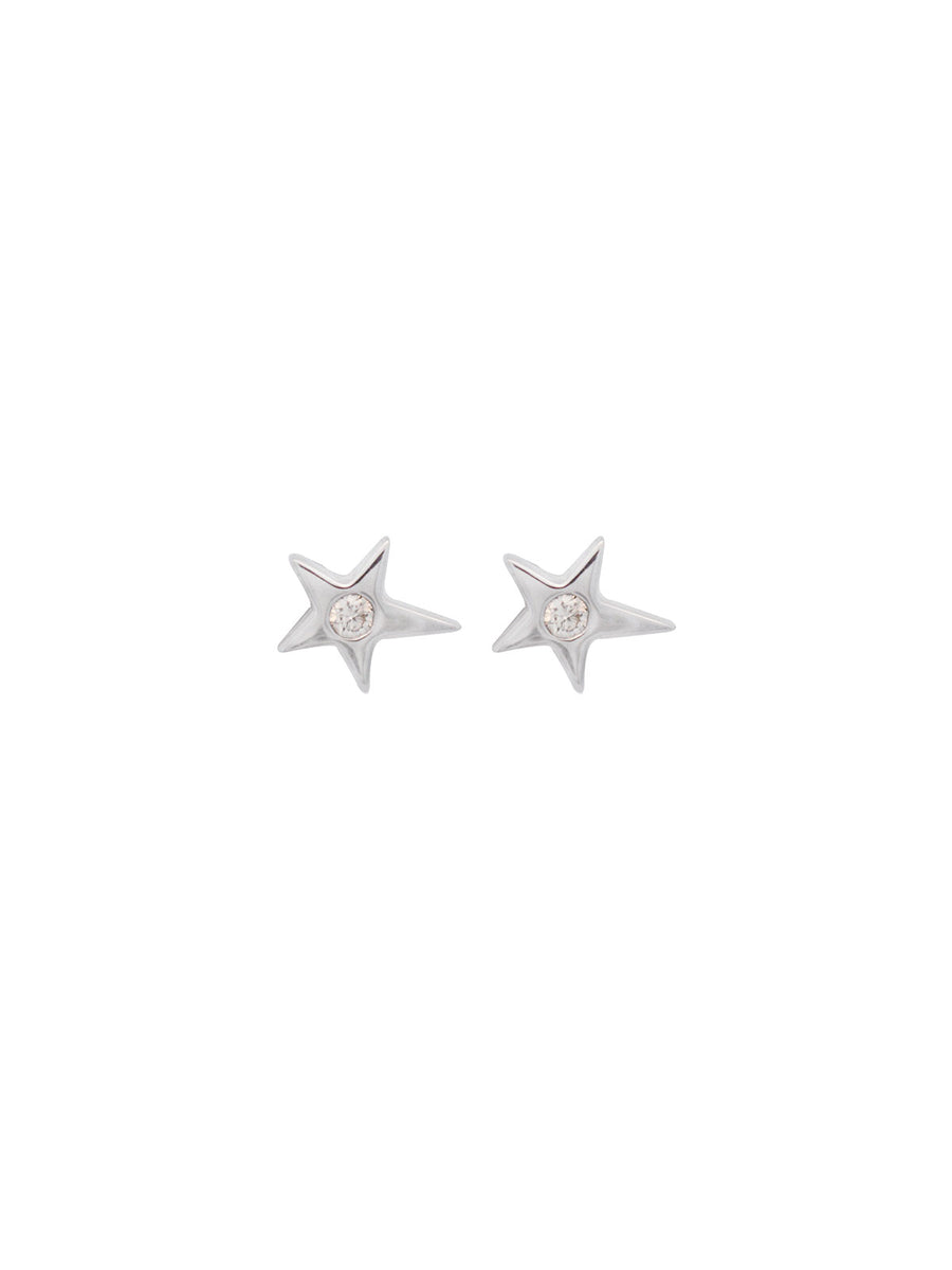 0.60ct Diamond 14K Gold Star Dainty Stud Earrings