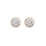 1.00ct Diamond 14K Gold Bezel Stud Earrings