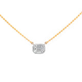 0.66ct Diamond 18K/14K Gold Bead Pendant Necklace