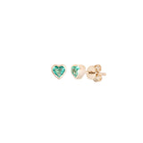 0.42ct Ruby 14K Gold Heart Stud Earrings