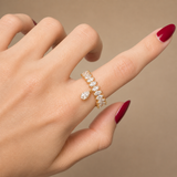 1.63ct Diamond 18K Gold Pear Drop Half Eternity Ring