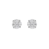 1.64ct Diamond 18K Gold Illusion Stud Earrings