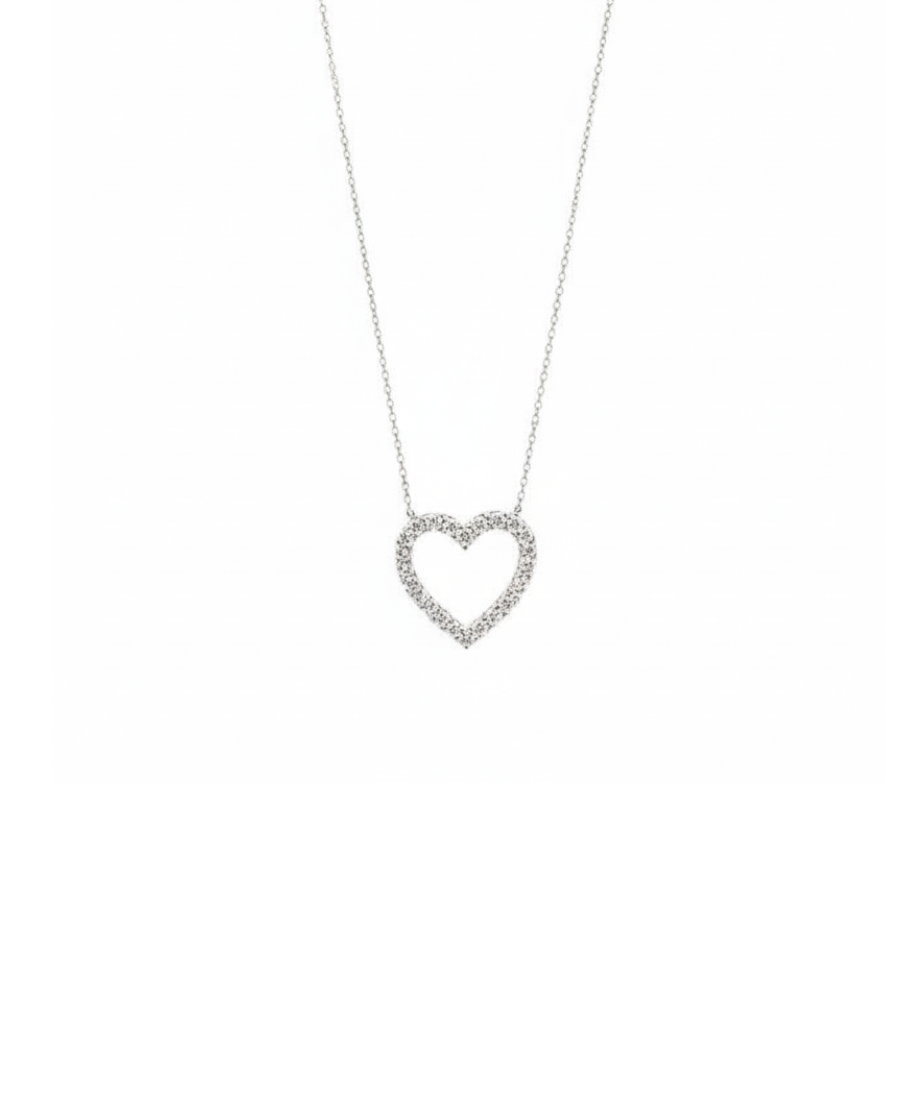 0.50ct Diamond 14K Gold Heart Pendant Chain Necklace