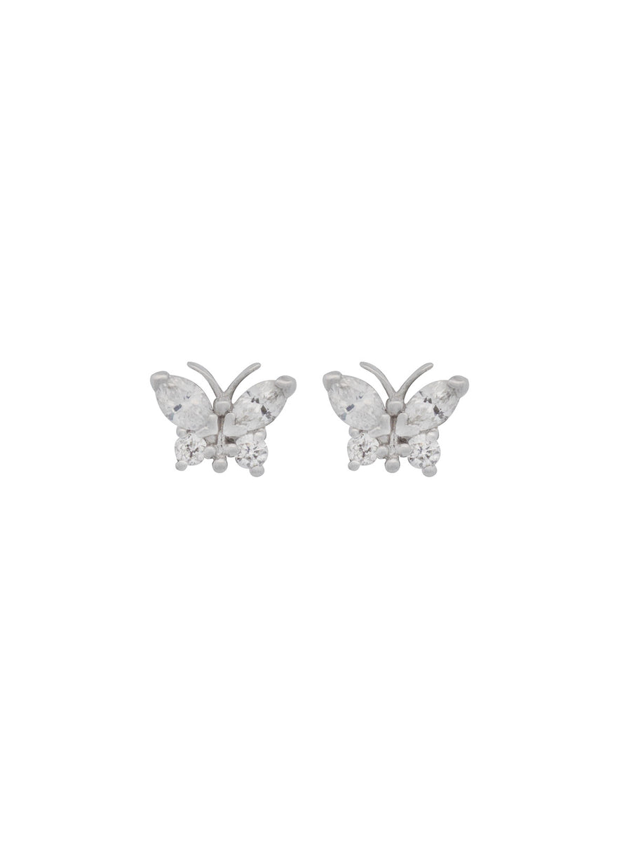 0.35ct Diamond 18K Gold Dainty Butterfly Stud Earrings