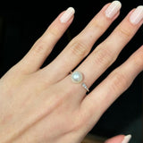 0.85ct Pearl Diamond 18K Gold Ring