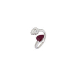 3.11ct Diamond Ruby 18K Gold Invisible Set Bypass Ring
