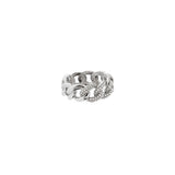 0.50ct Diamond 18K Gold Pave Cuban Chain Ring