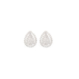 0.66ct Diamond 18K Gold Pave Pear Stud Earrings