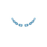 5.99ct Diamond Blue Topaz 18K Gold Four Drops Climber Earrings