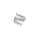 2.44ct Diamond 18K Gold Three Row Pear Cut Ring