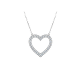 0.50ct Diamond 14K Gold Heart Pendant Chain Necklace