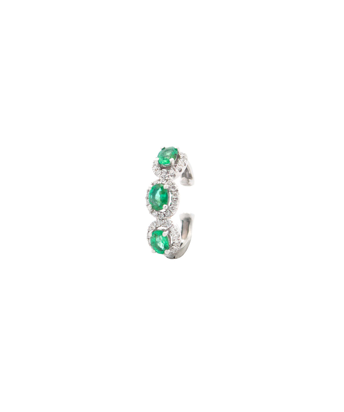 0.75ct Diamond & Emerald 18K Gold Three-Stone Ear Cuff