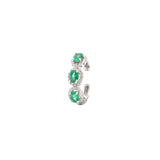 0.75ct Diamond & Emerald 18K Gold Three-Stone Ear Cuff
